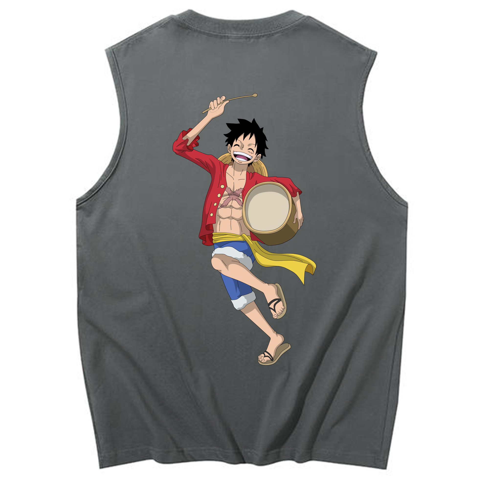 ワンピース モンキー・D・ルフィ ONE PIECE Monkey D. Luffy コットン100％タンクトップ（背面プリント）